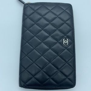 Authentic Chanel lambskin travel organizer wallet